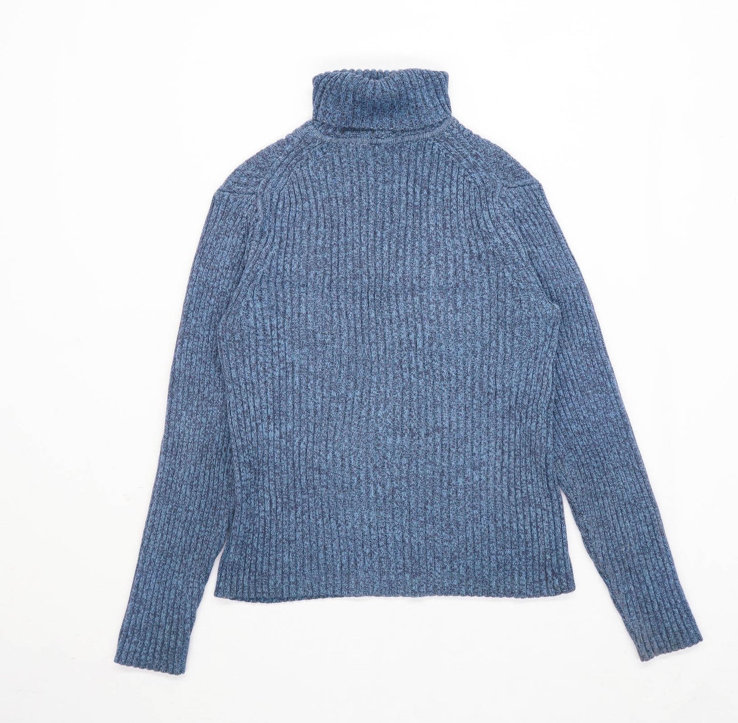 Gap Womens Size S Textured Cotton Blend Blue Ribbed Jumper (Regular)