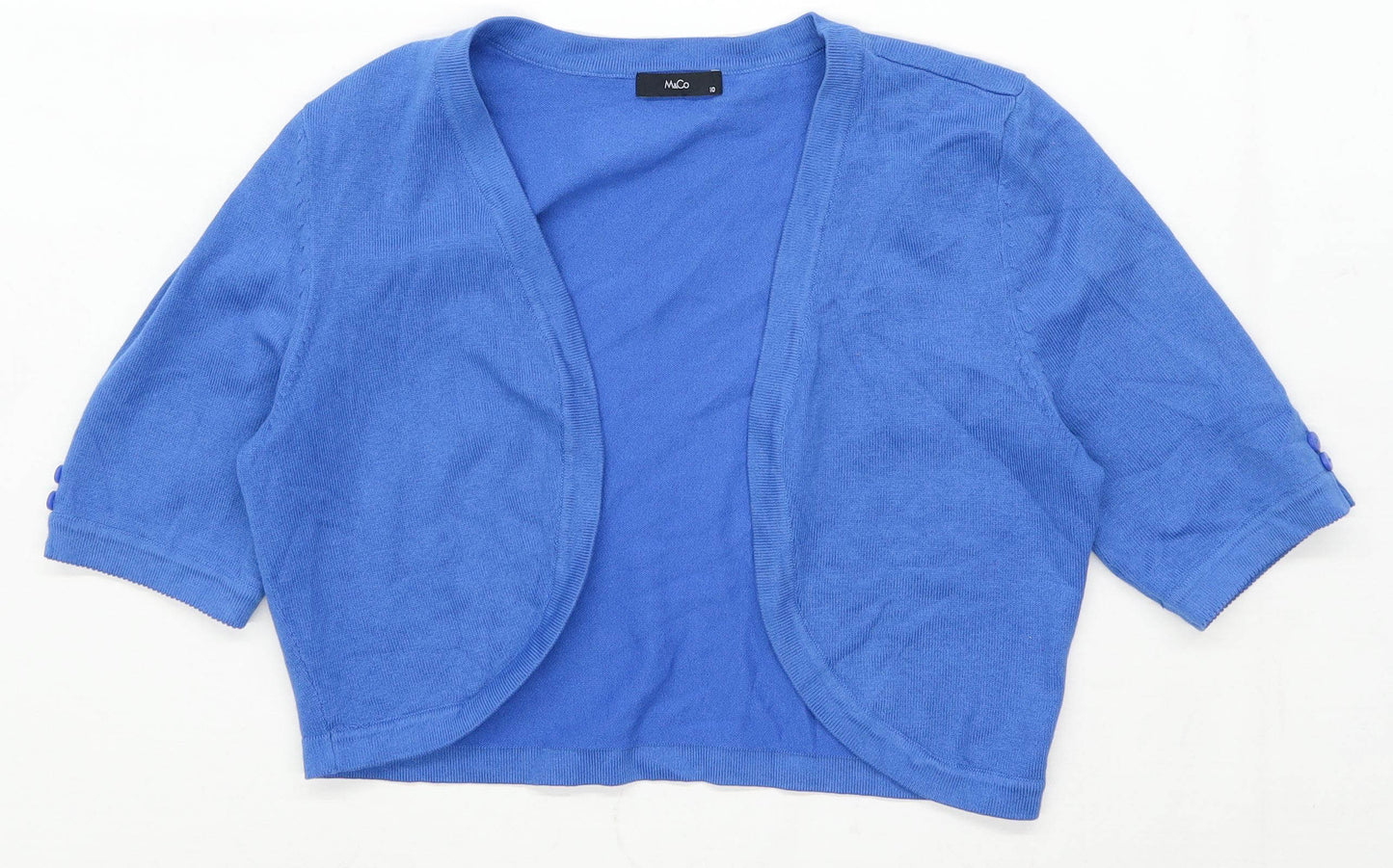 M&Co Womens Size 10 Cotton Blend Blue Cardigan (Regular)