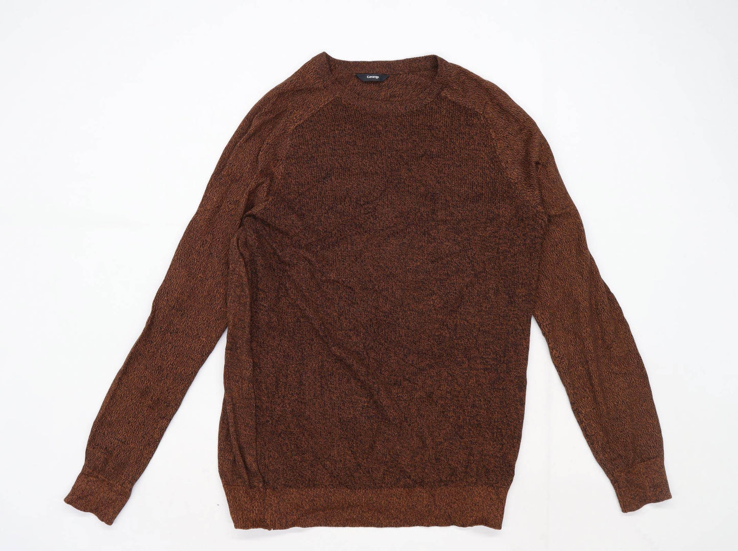 George Mens Size L Cotton Orange Jumper