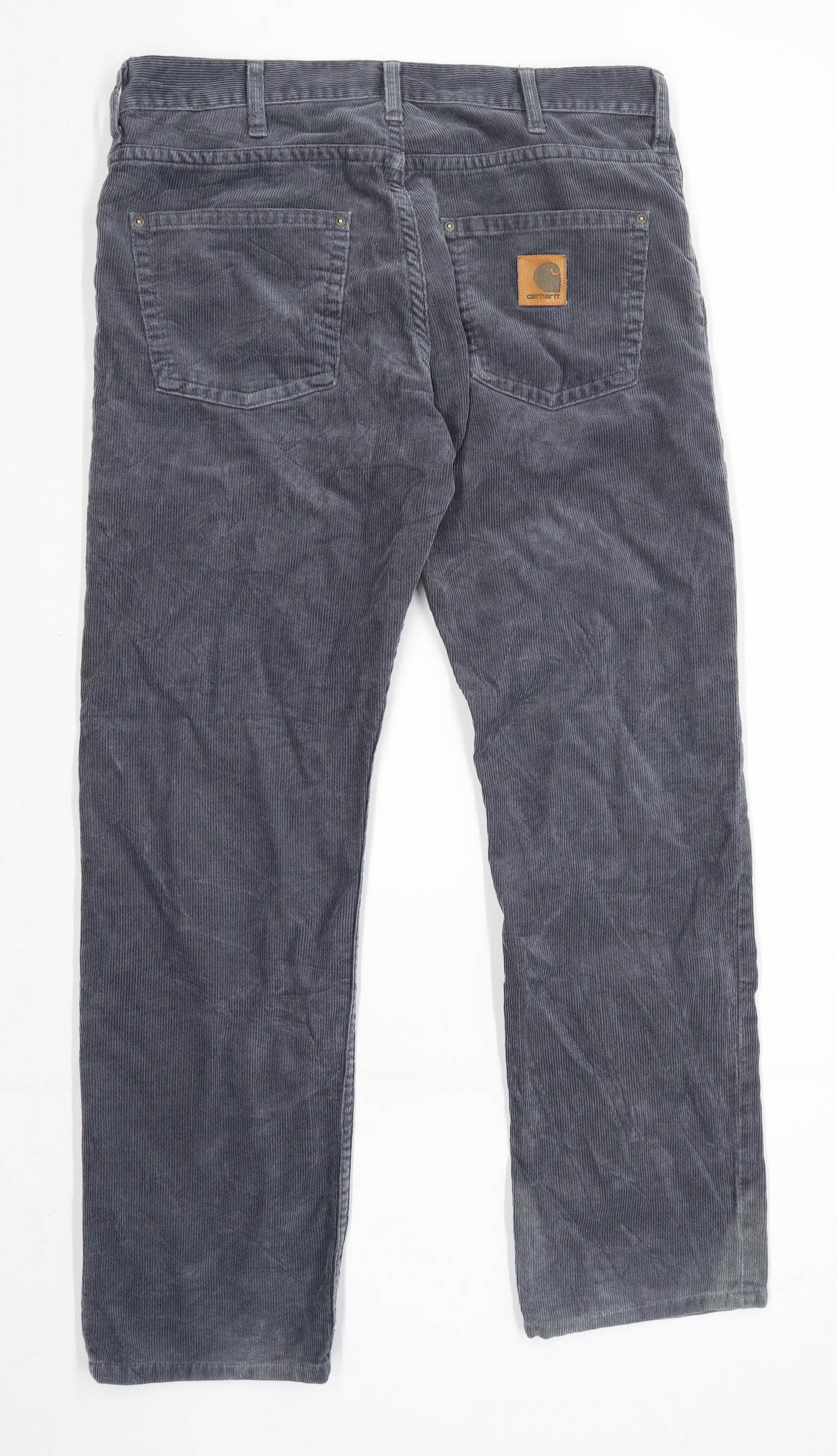 Carhartt Mens Grey Corduroy Blend Trousers Size W32/L32
