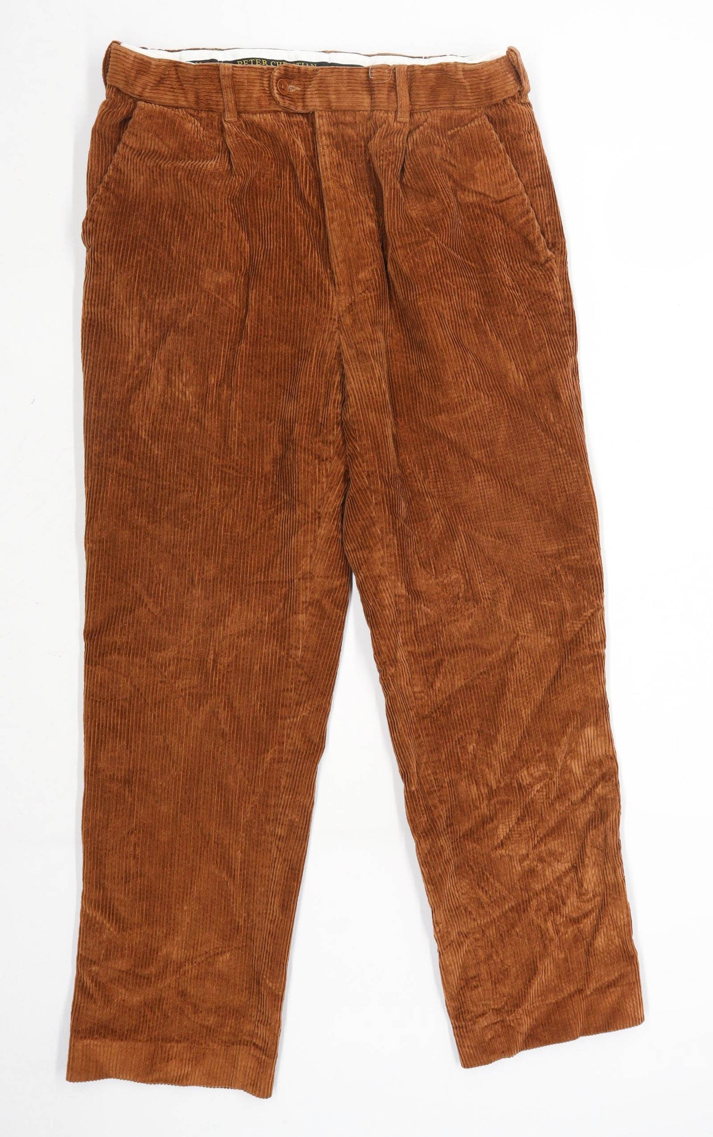 Peter Christian Mens Brown Corduroy Trousers Size W32/L29