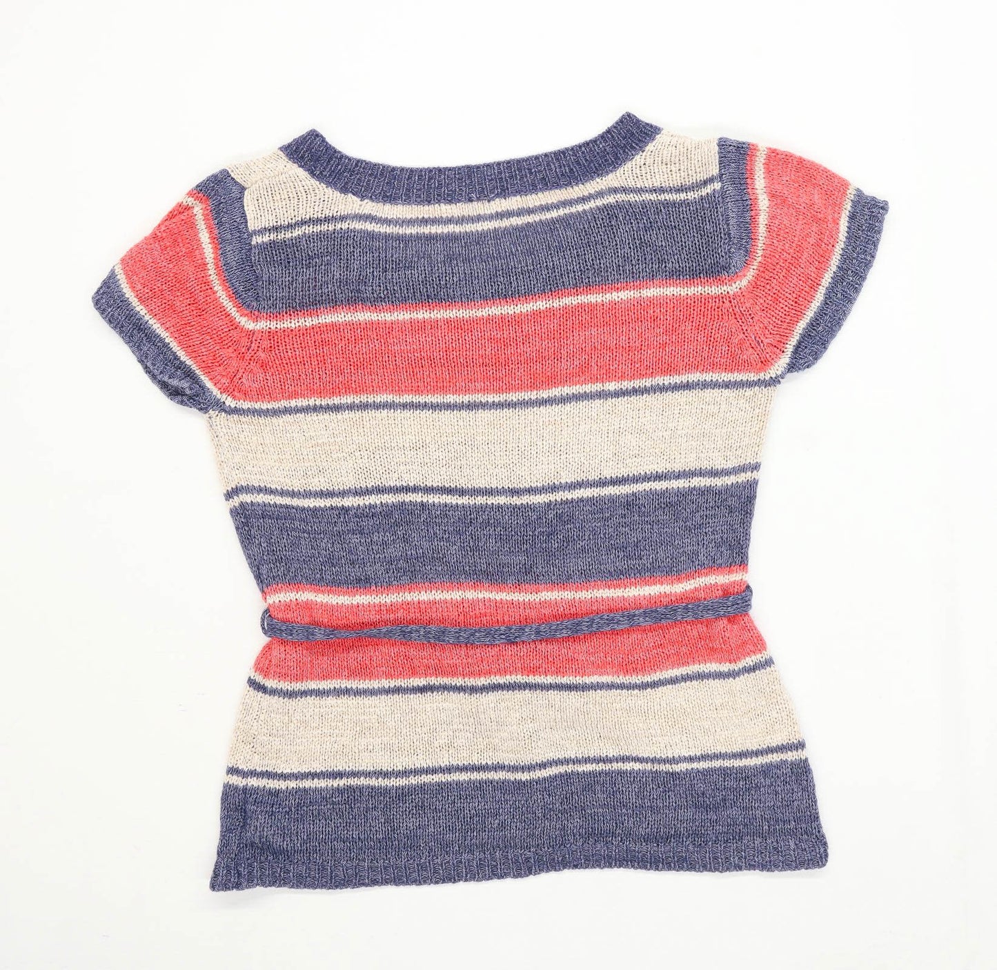 Evie Womens Size 18 Striped Multi-Coloured Belted Jumper (Regular)