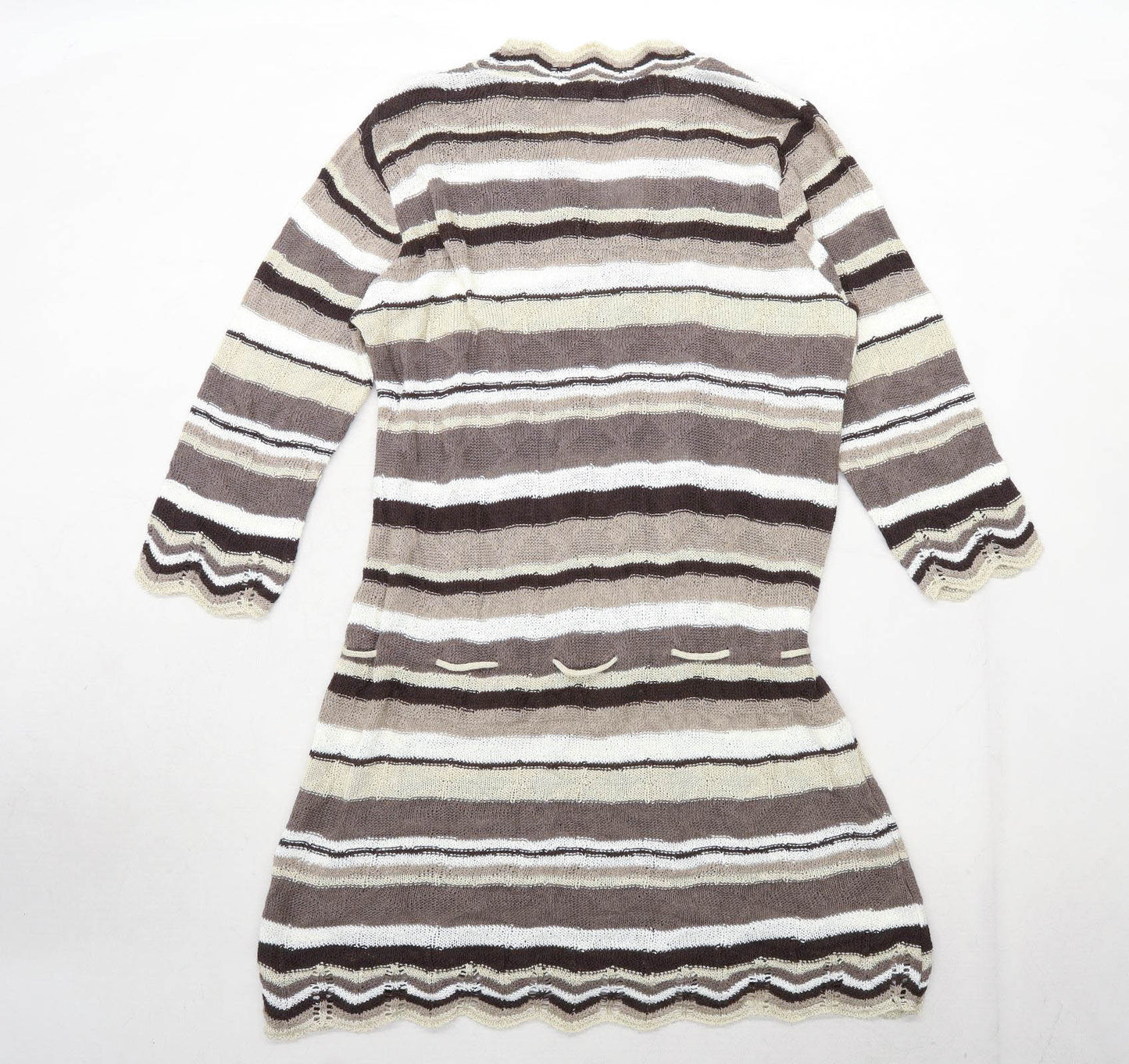M&Co Womens Size XL Striped Brown Top (Regular)