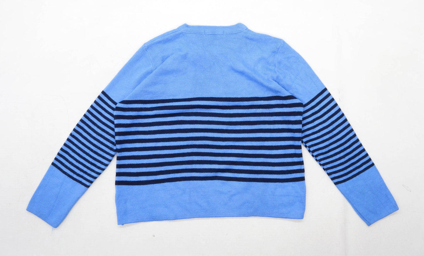 Glimpse Womens Size 6 Striped Blue Jumper (Regular)