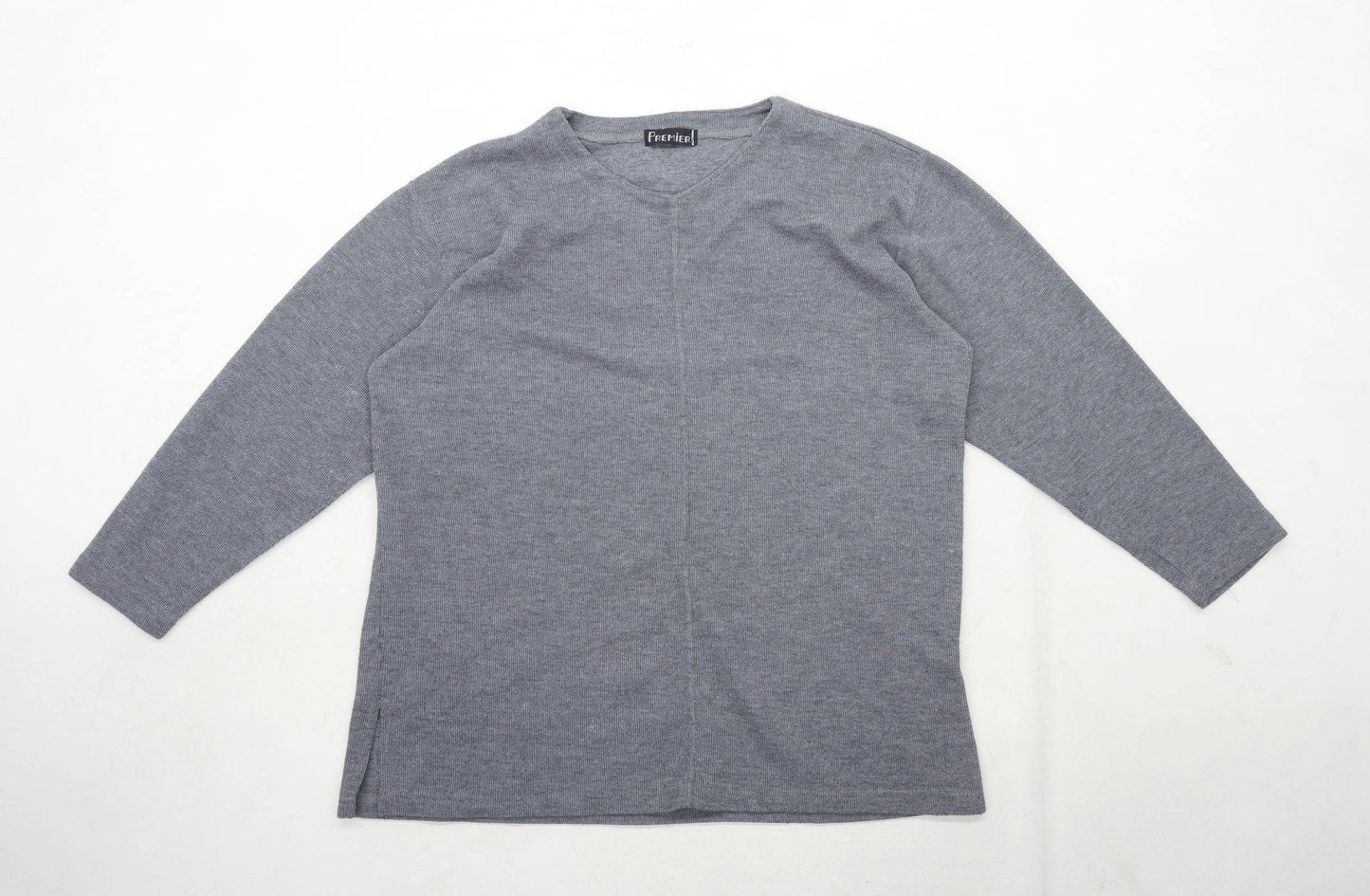 Premier Womens Size S-M Cotton Blend Grey Jumper (Regular)