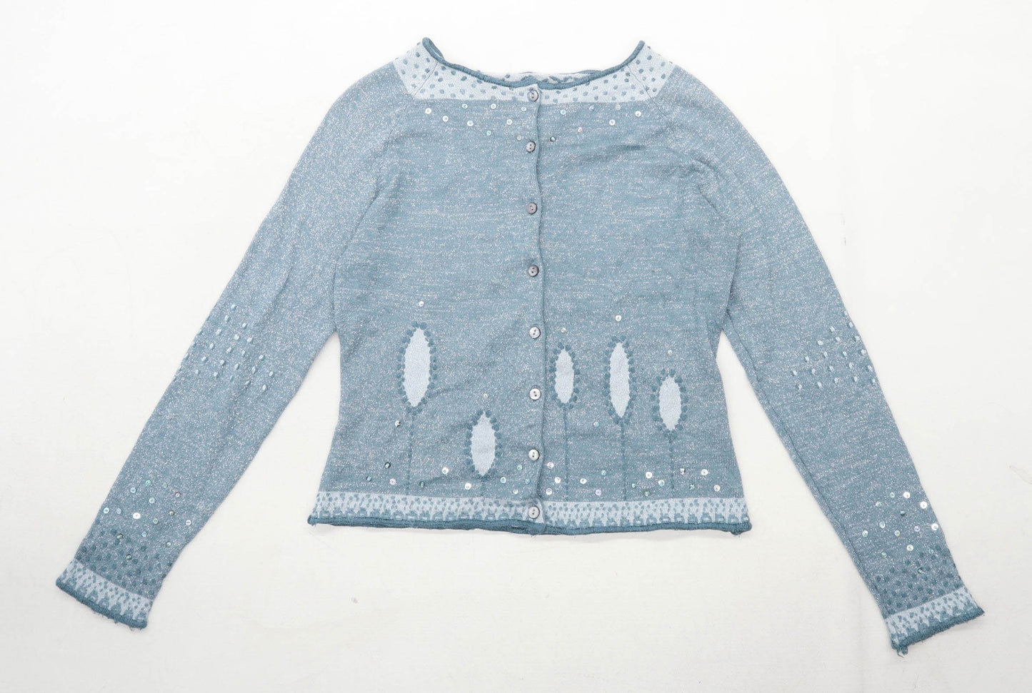 Per Una Womens Size 12 Textured Teal Cardigan (Regular)
