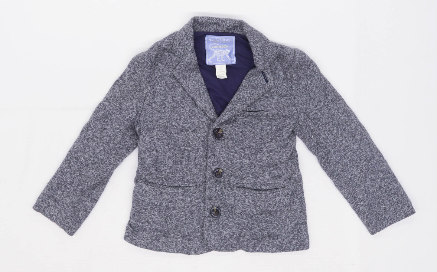 Monsoon Boys Grey Knitted Jacket Age 3-4 Years