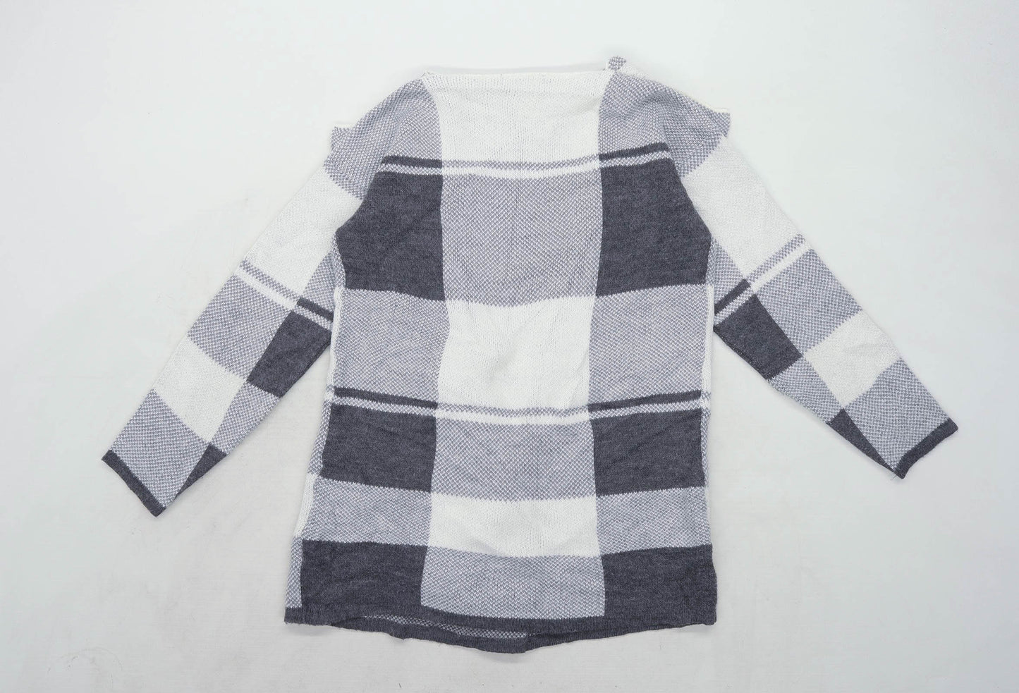 Red Herring Womens Size 14 Check Grey Cardigan (Regular)