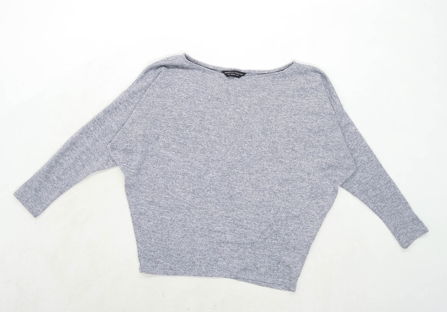 Dorothy Perkins Womens Size 8 Cotton Blend Batwing Grey Top (Regular)
