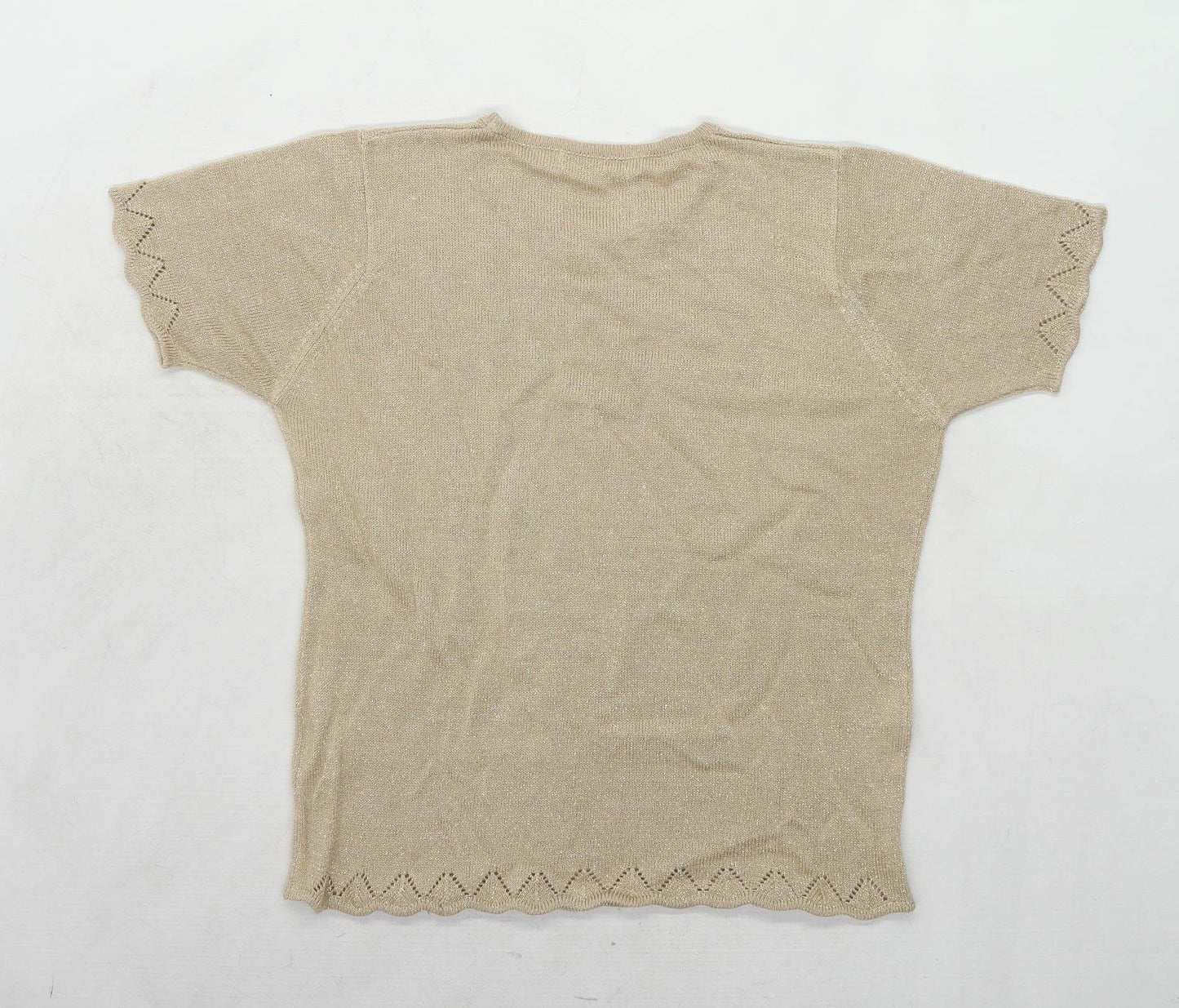 EWM Womens Size M Cotton Blend Gold Top (Regular)