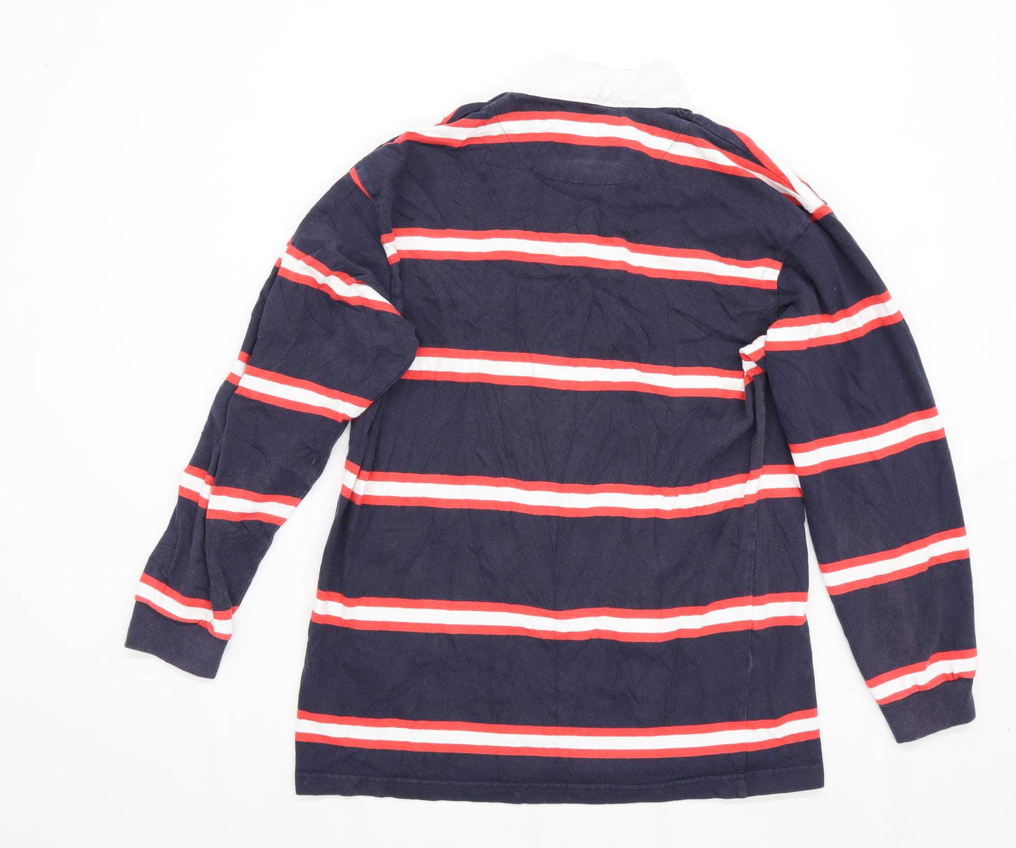 Cotton Traders Mens Size M Cotton Striped Blue Gloucester Rugby Shirt