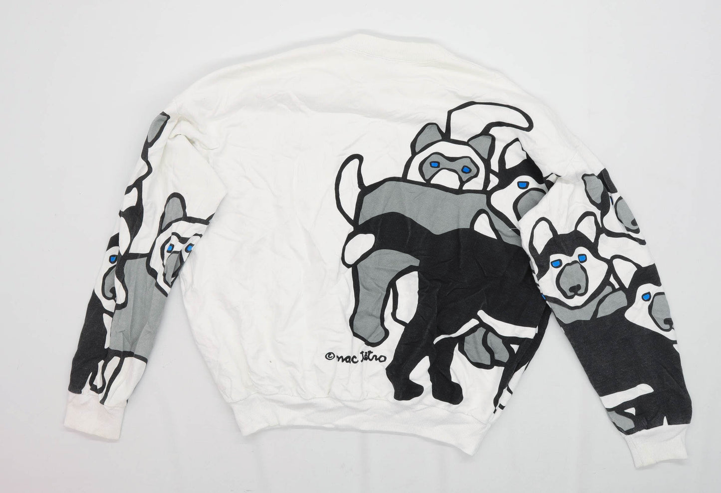 Marc Tetno Mens Size XL Cotton Graphic White Canada Husky Sweatshirt