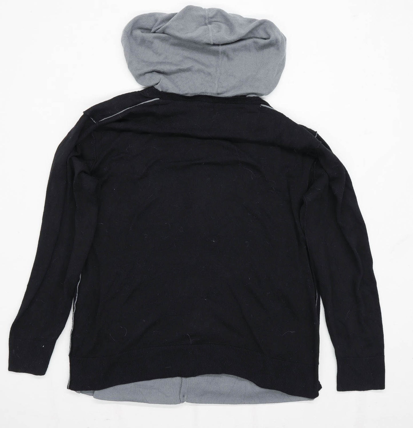 Preworn Mens Size 2XL Black Hooded Cardigan