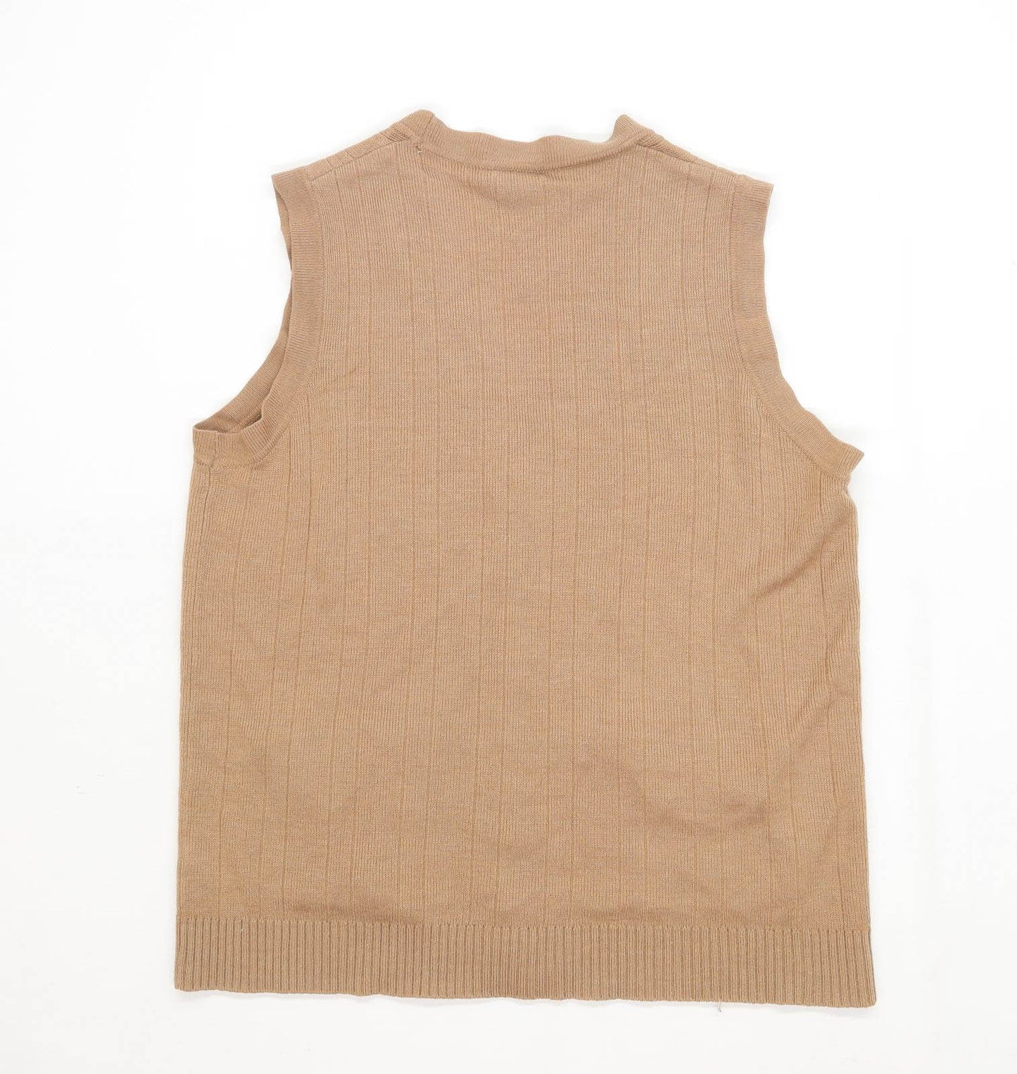 Tootal Mens Size M Striped Brown Button Up Cardigan