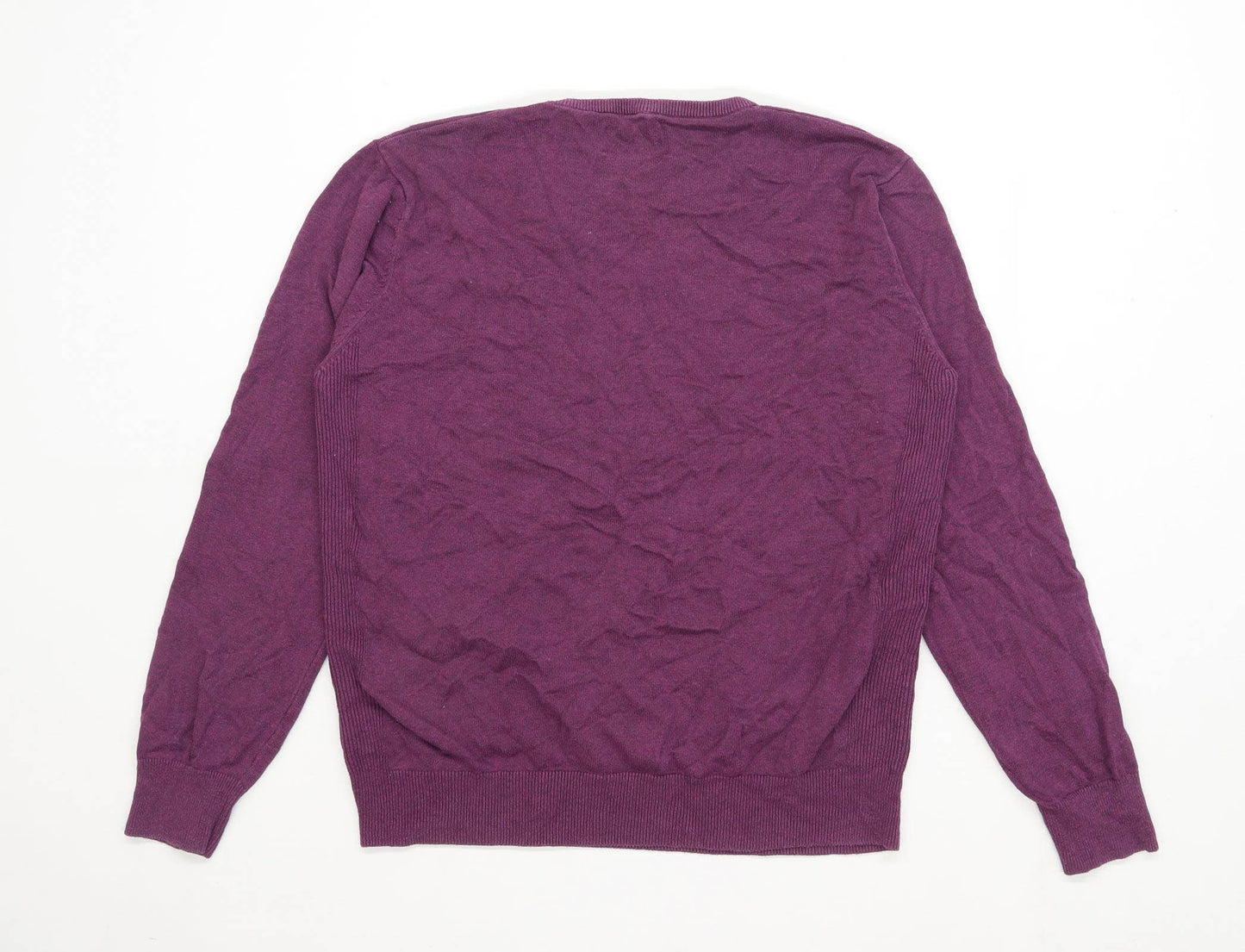 Next Mens Size L Purple V Neck Jumper