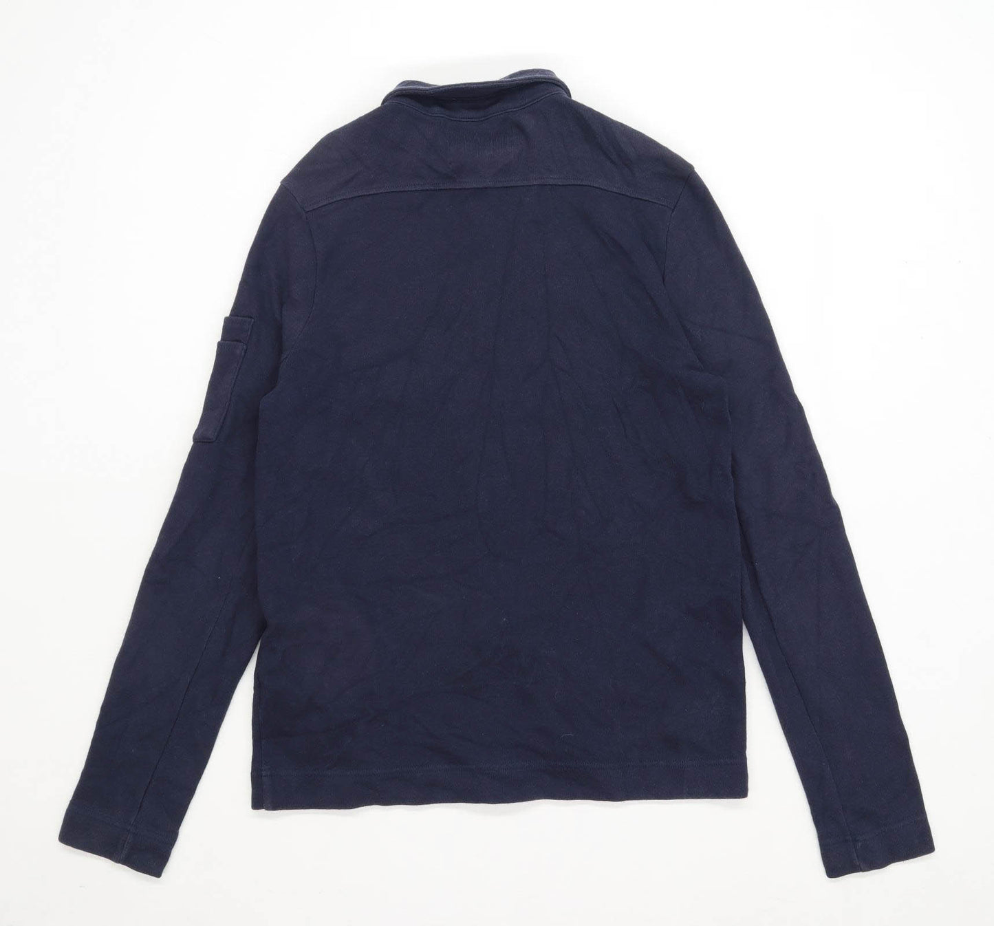 River Island Mens Size XS Blue Collared Zip Up Sweatshirt