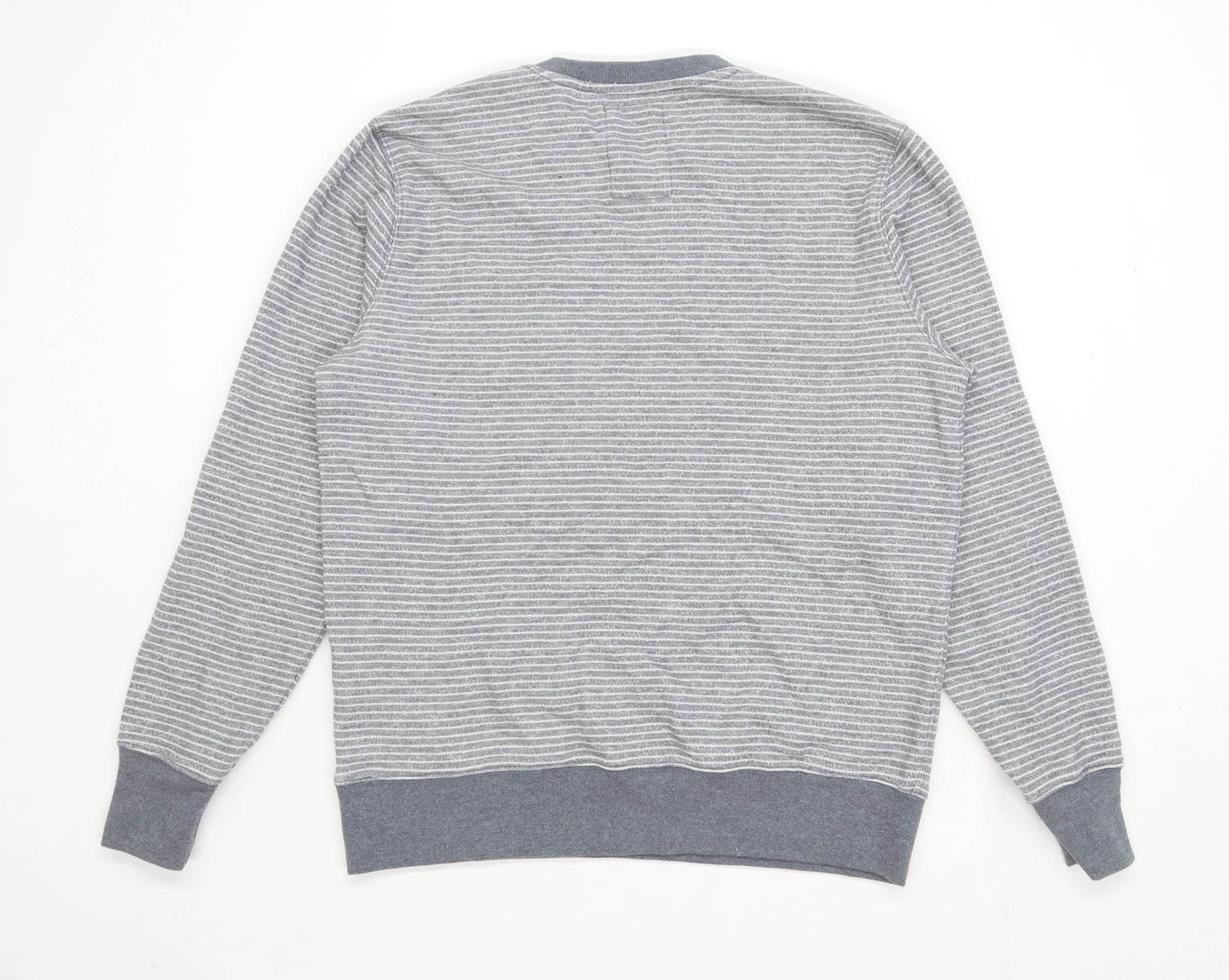 Gap Mens Size L Cotton Blend Striped Grey Sweatshirt