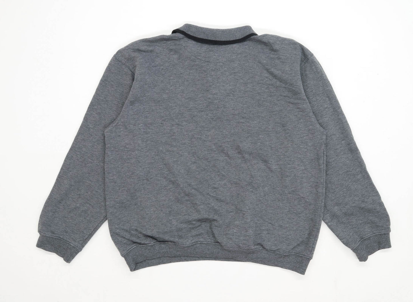 For Men Mens Size M Cotton Blend Geometric Grey Collared Sweatshirt