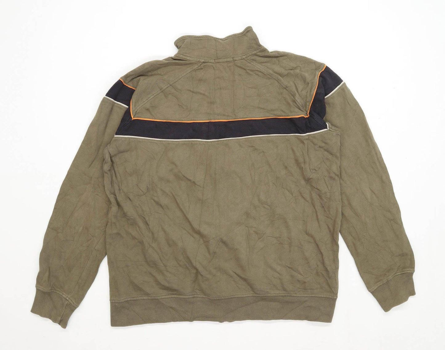 George Mens Size L Cotton Striped Green Sweatshirt