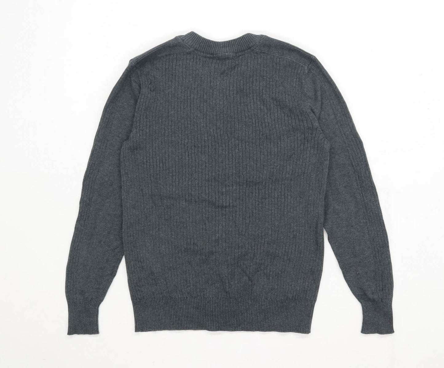 George Mens Size S Cotton Textured Grey Button Detail Top