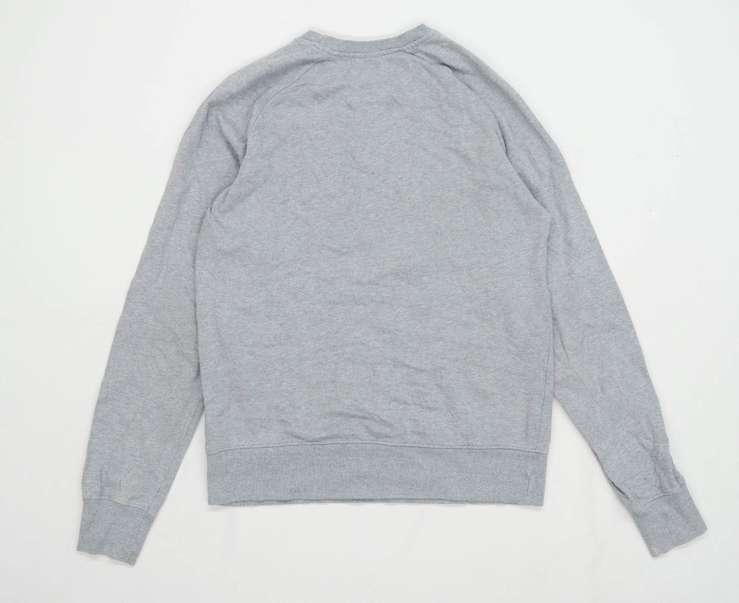 Earth Positive Mens Size S Cotton Graphic Grey Fish Sweatshirt