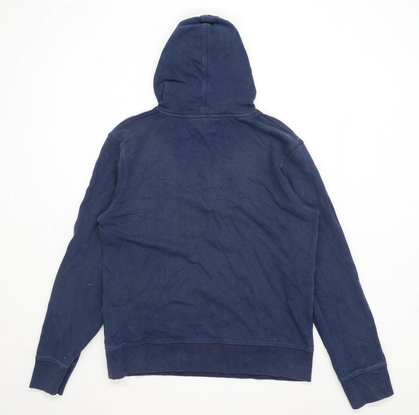 Jack & Jones Mens Size L Cotton Graphic Blue Logo Hoodie