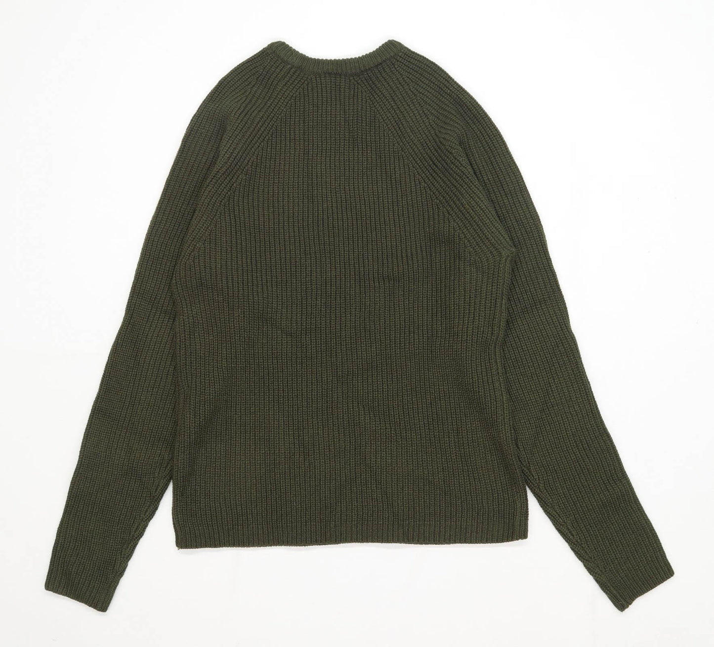 Primark Mens Size M Textured Green Crew Neck Jumper