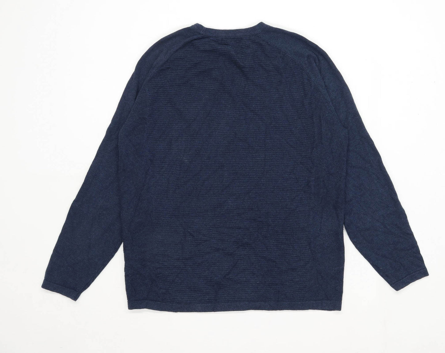 Red Herring Mens Size L Cotton Textured Blue Long Sleeve T-Shirt