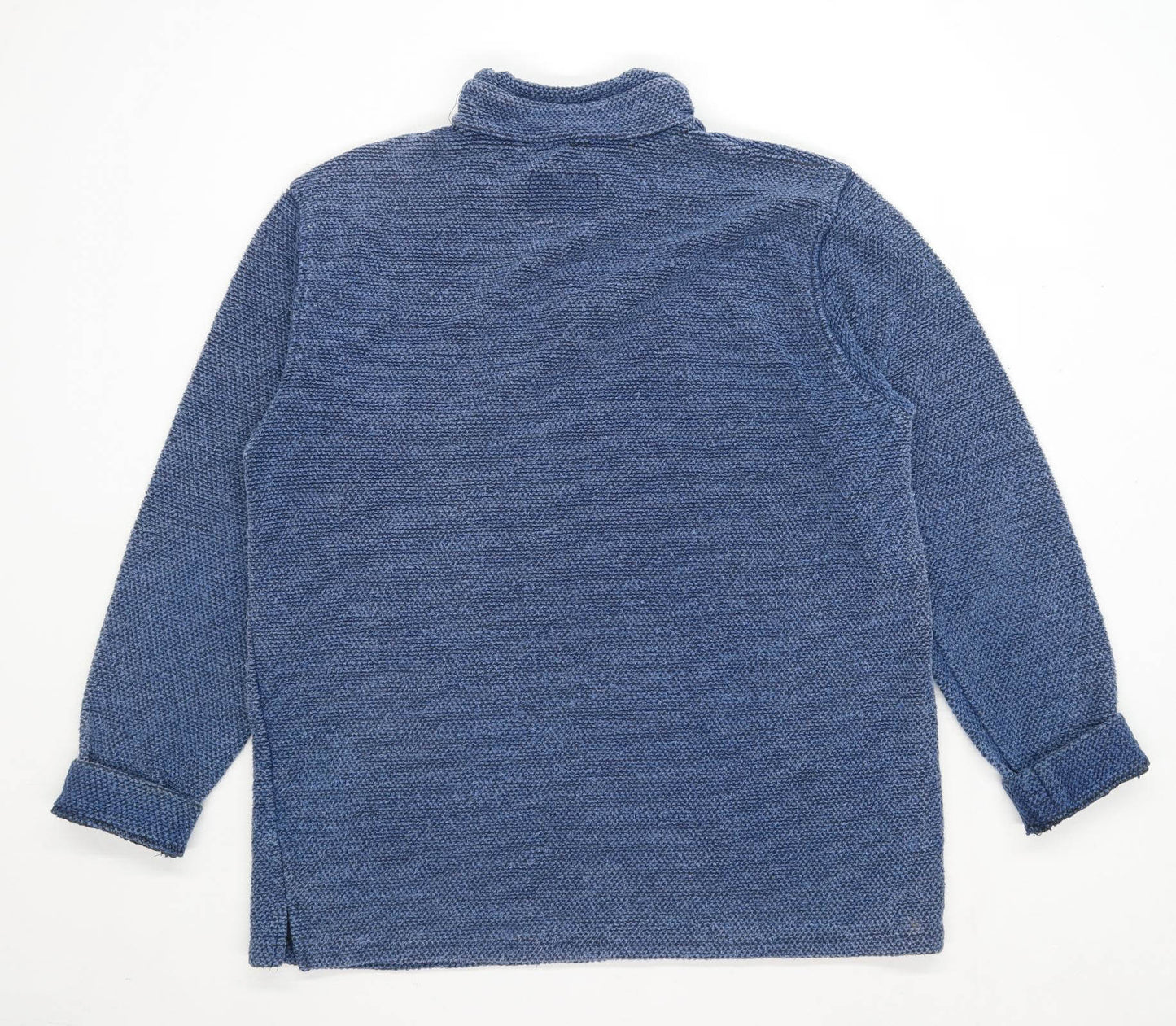 Weird Fish Mens Size L Cotton Blend Textured Blue Sweatshirt