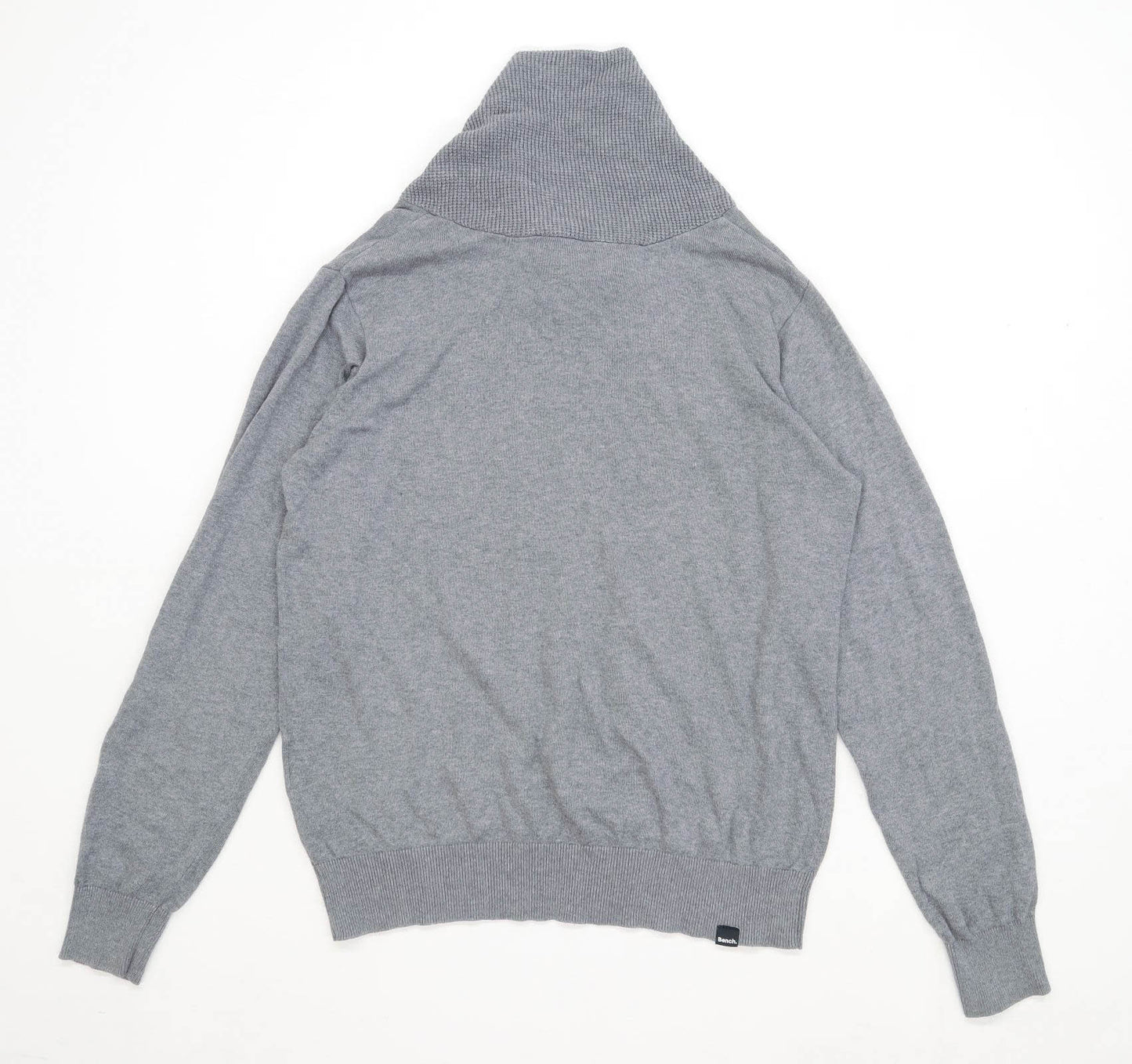 Bench Mens Size M Cotton Grey Toggle Detail Jumper