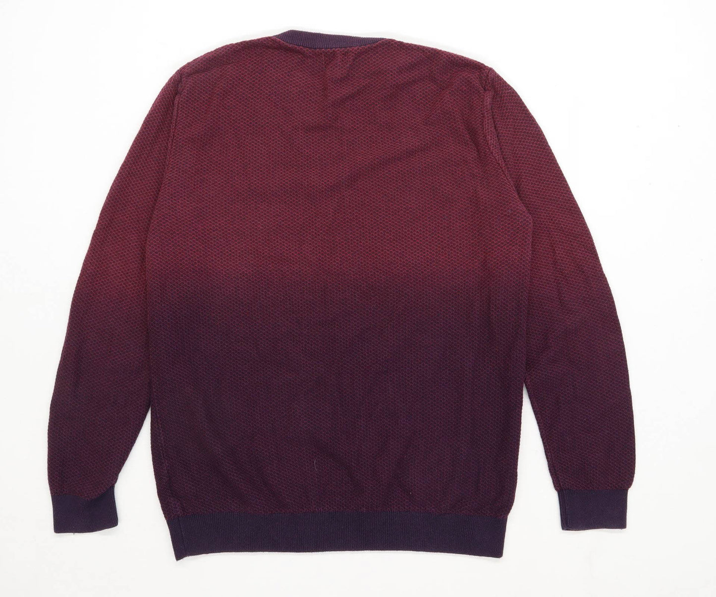 Next Mens Size L Cotton Abstract Purple Dip Dye Jumper