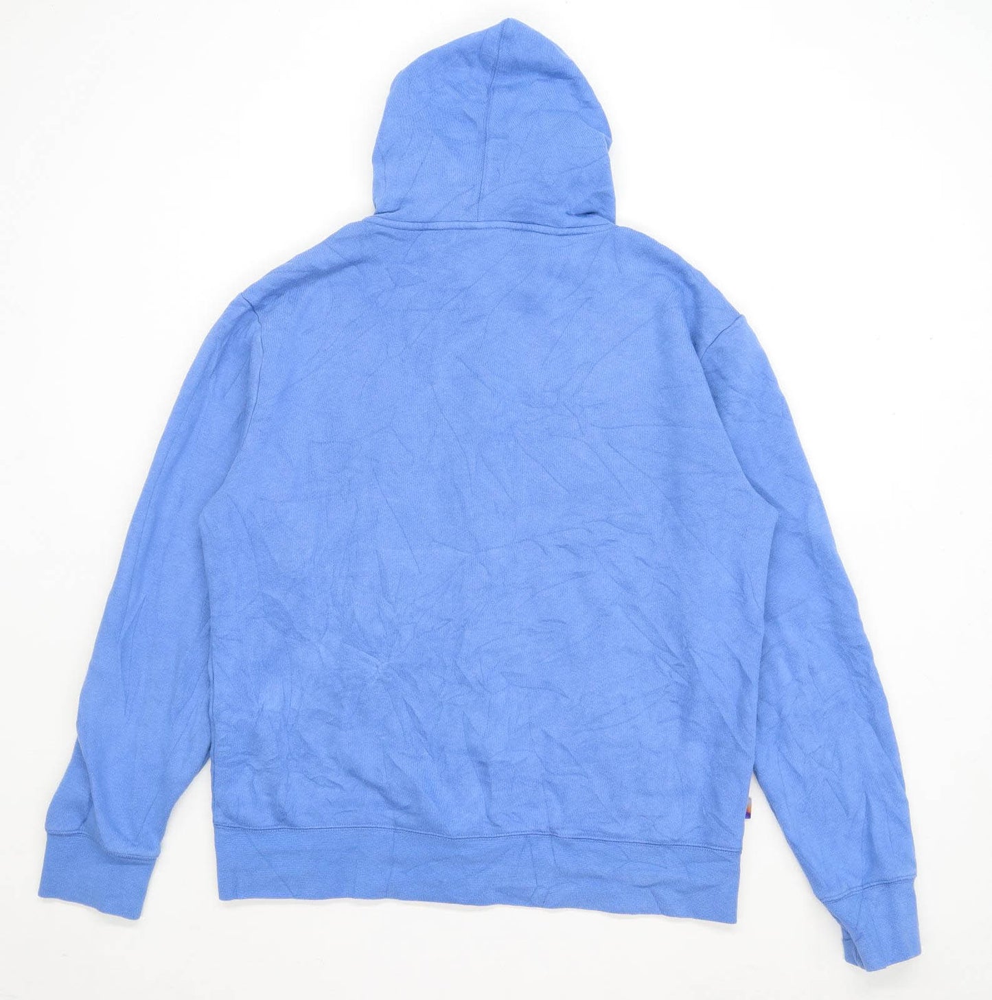 AWS Mens Size XL Cotton Blend Graphic Blue Hoodie