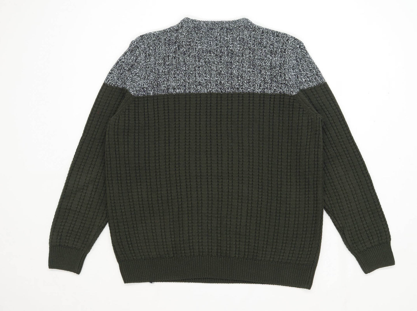 George Mens Size L Textured Green Jumper