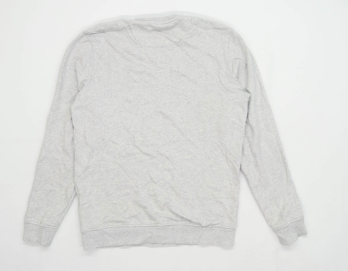 Lyle & Scott Mens Size L Cotton Graphic Grey Logo Sweatshirt