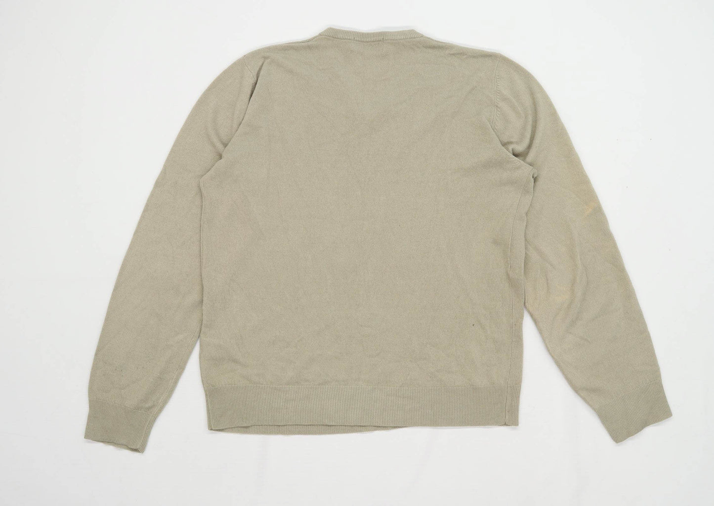 Marks & Spencer Mens Size M Beige V Neck Jumper