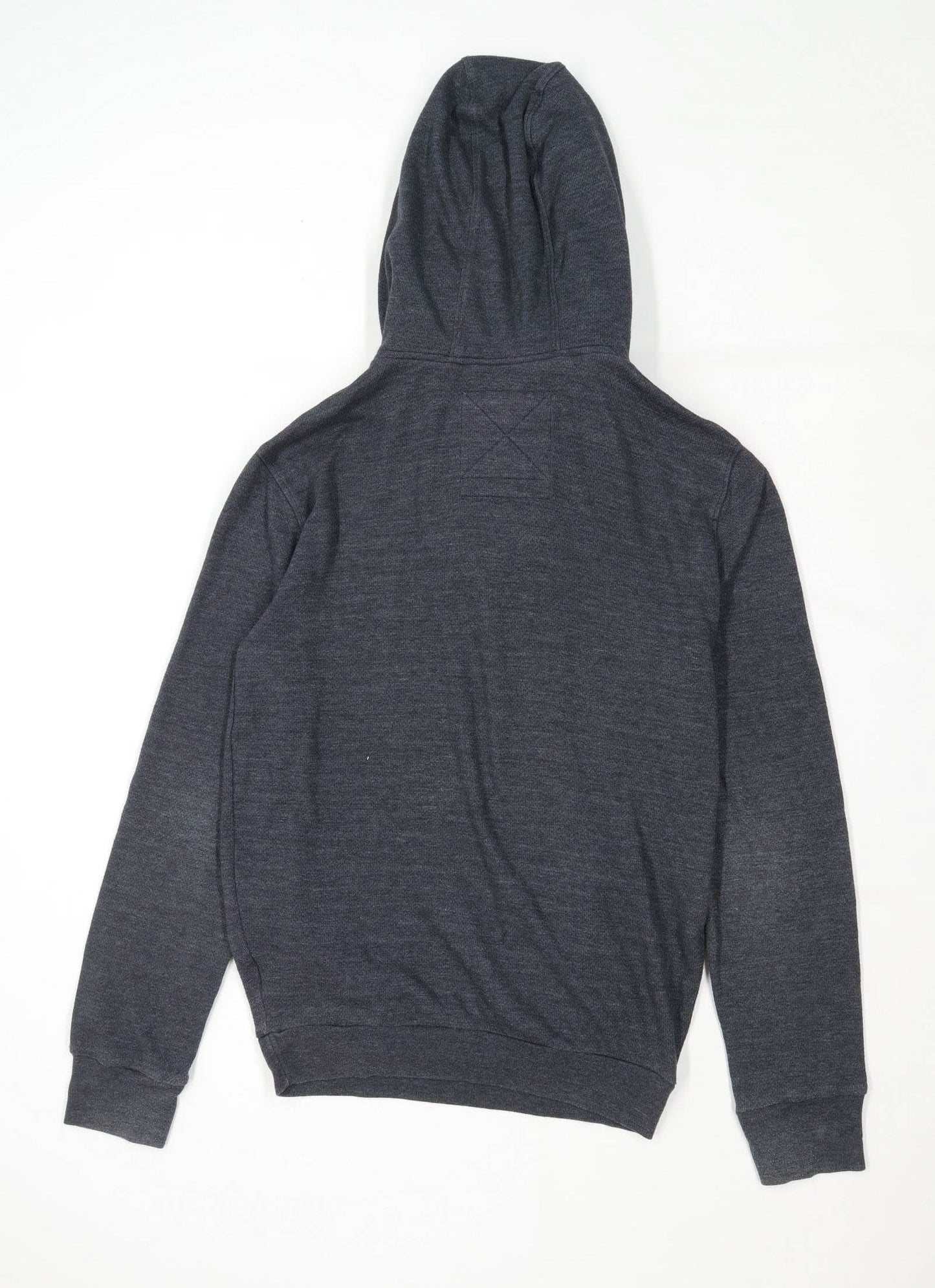 Crafted Mens Size M Cotton Blend Grey Zip Neck Logo Hoodie