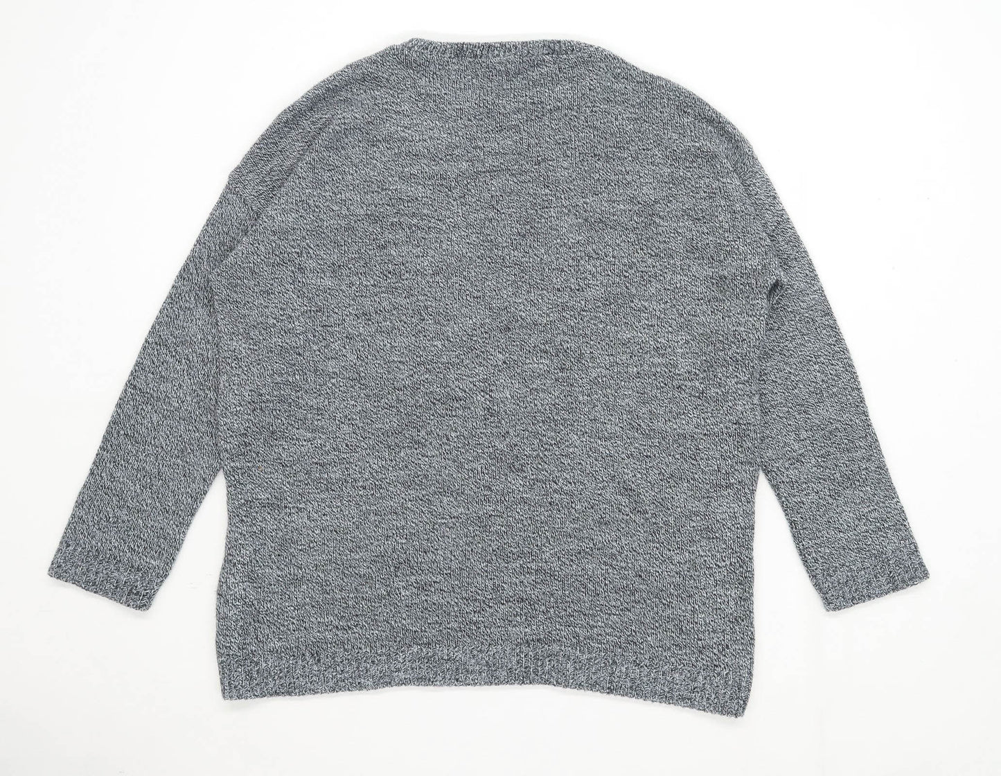 Boohoo Mens Size S Herringbone Grey Jumper