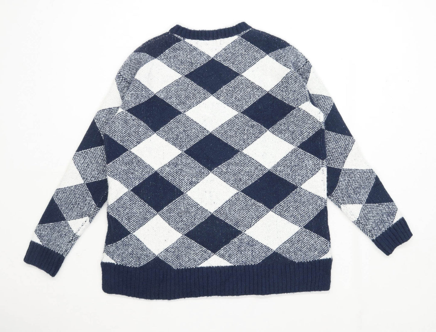 Marks & Spencer Mens Size M Check Blue Jumper