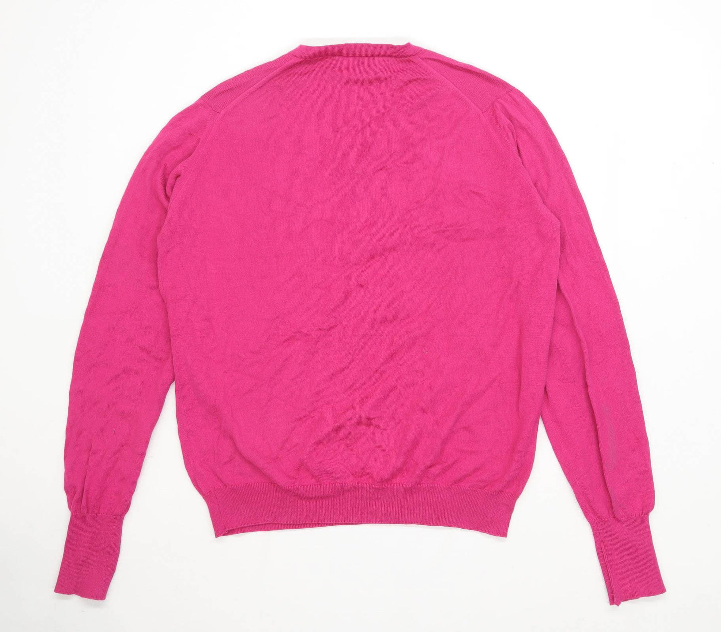 Wolsey Mens Size M Cotton Pink V Neck Jumper