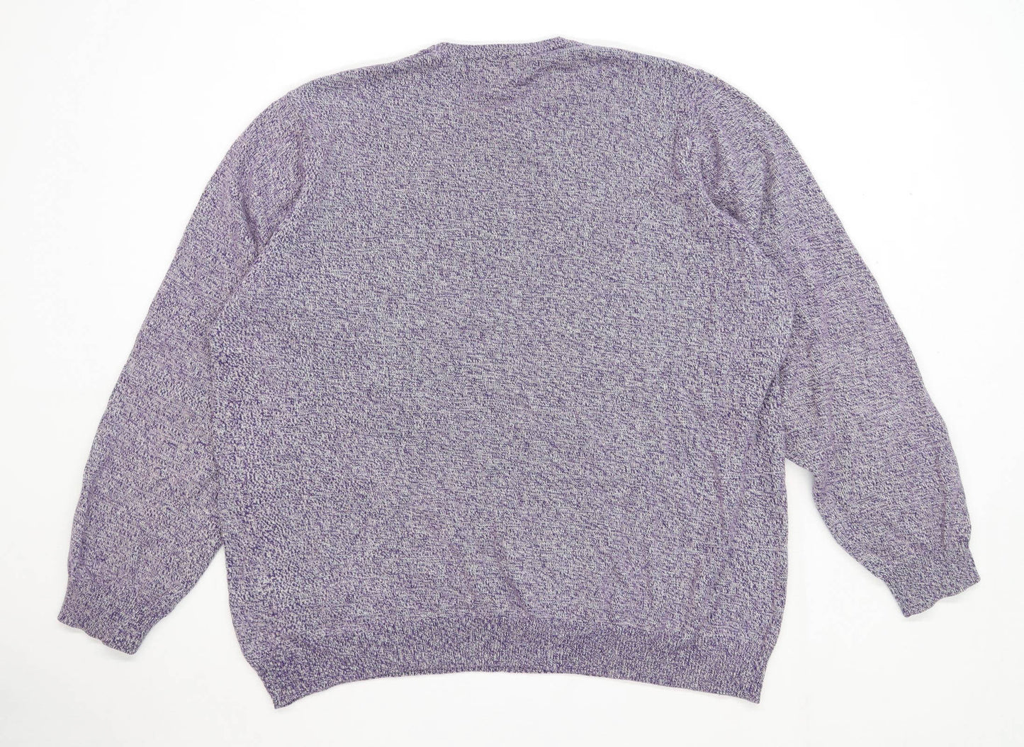 Marks & Spencer Mens Size 2XL Cotton Purple Crew Neck Jumper