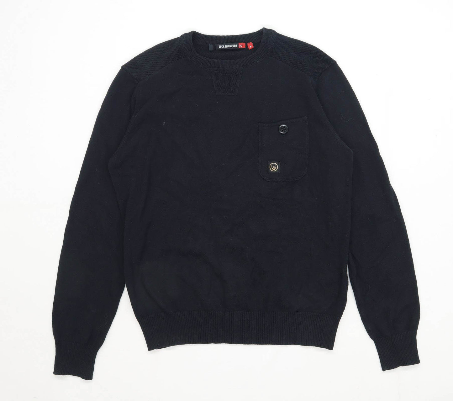 Duck & Cover Mens Size M Cotton Black Jumper