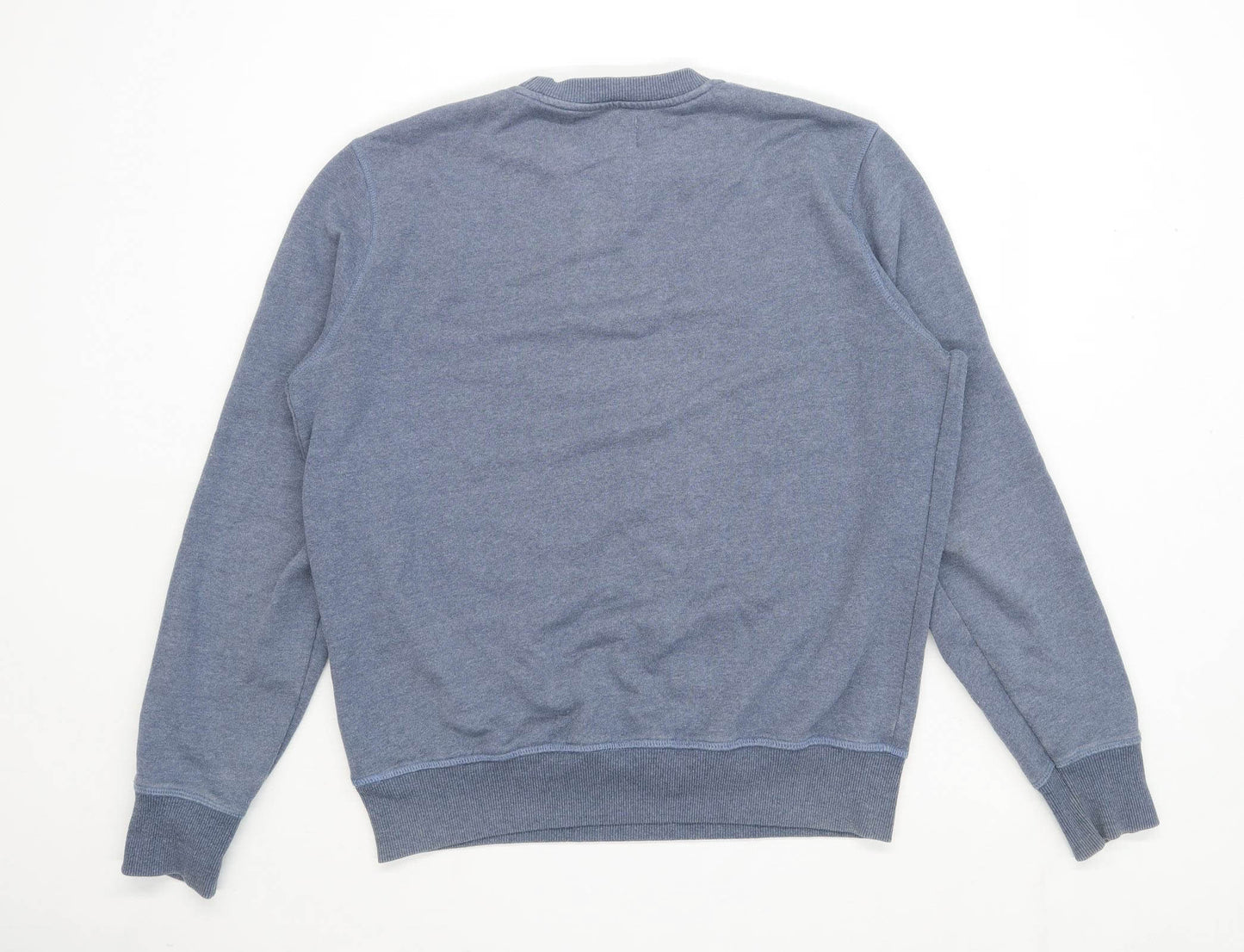 River Island Mens Size L Cotton Blend Graphic Blue Music Liberates Sweatshirt