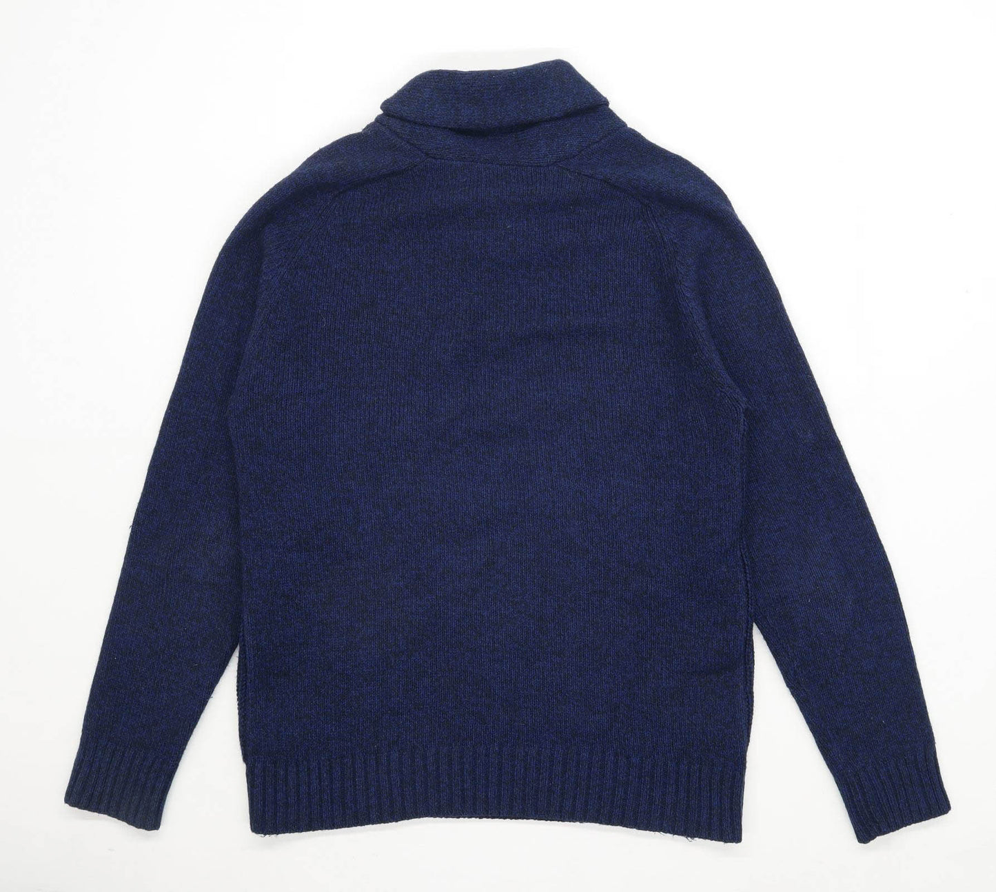 TU Mens Size S Textured Blue Collared Jumper