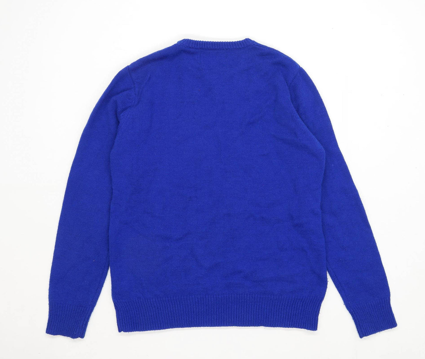 Preworn Mens Size S Graphic Blue Snowman Christmas Jumper