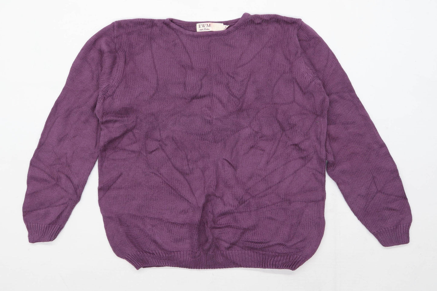 EWM Womens Size 14-16 Cotton Purple Jumper (Regular)