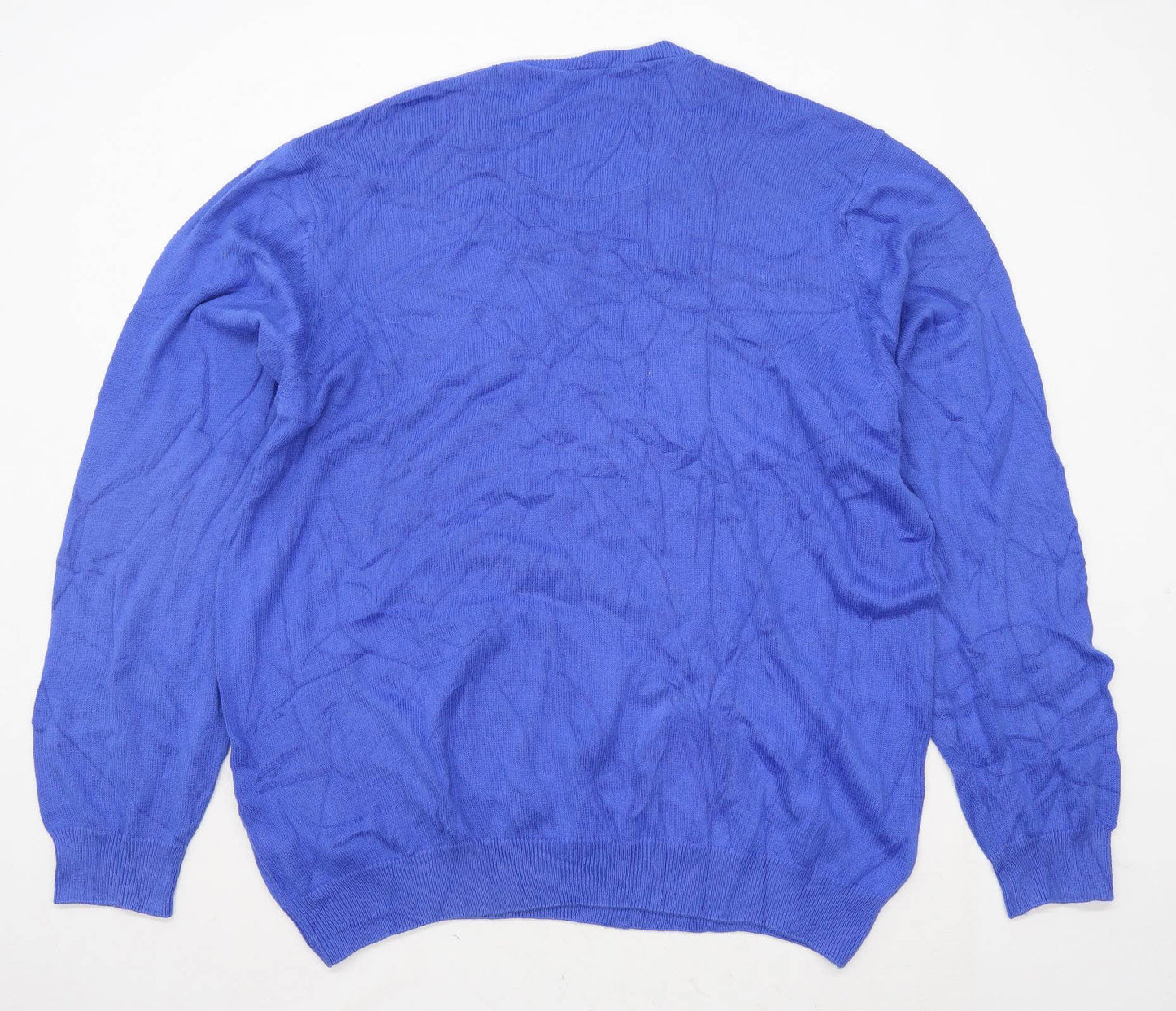 Blue Harbour Mens Size 2XL Cotton Blue V Neck Jumper