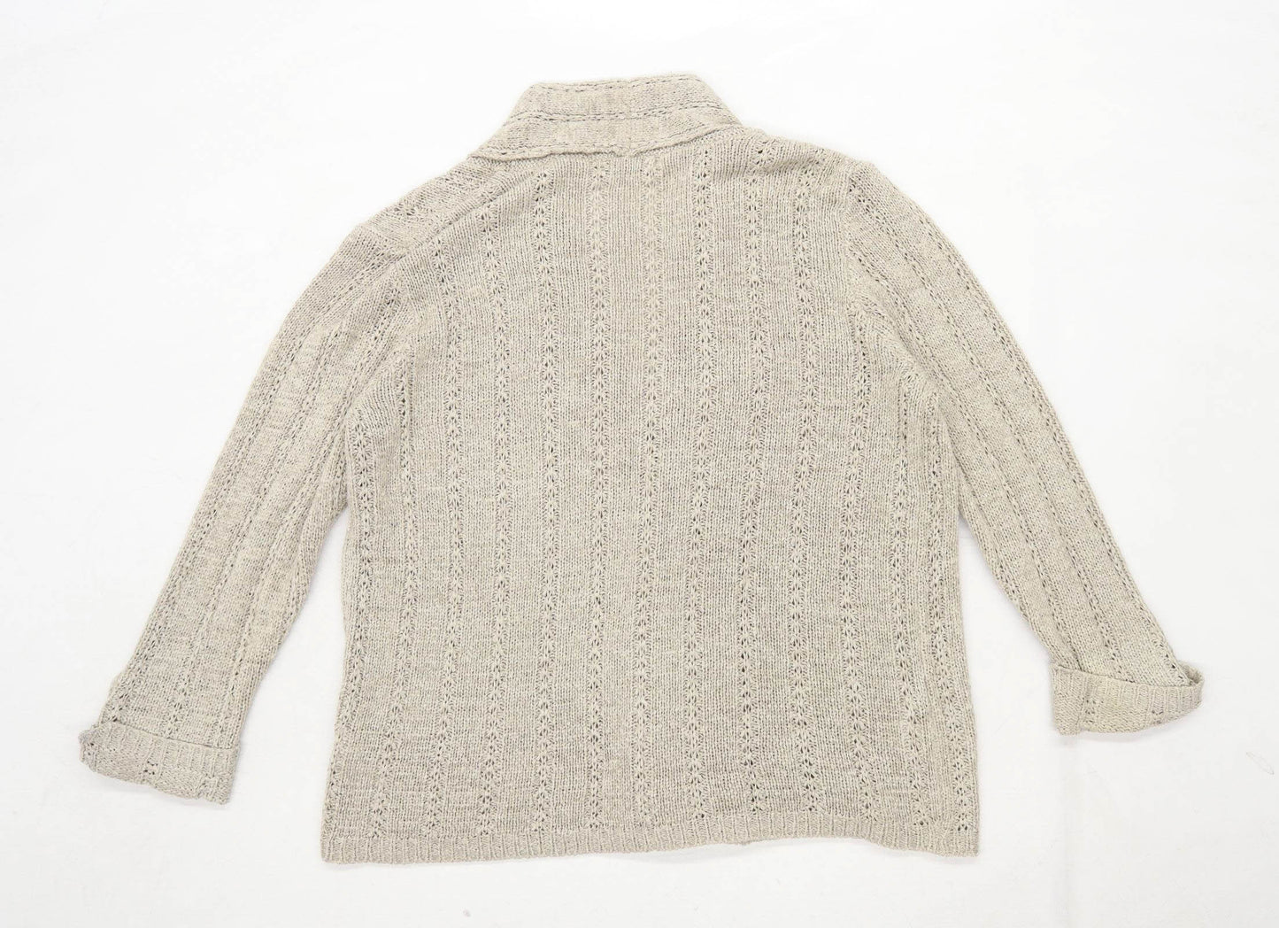 Marks & Spencer Womens Size 12 Textured Brown Cardigan (Regular)