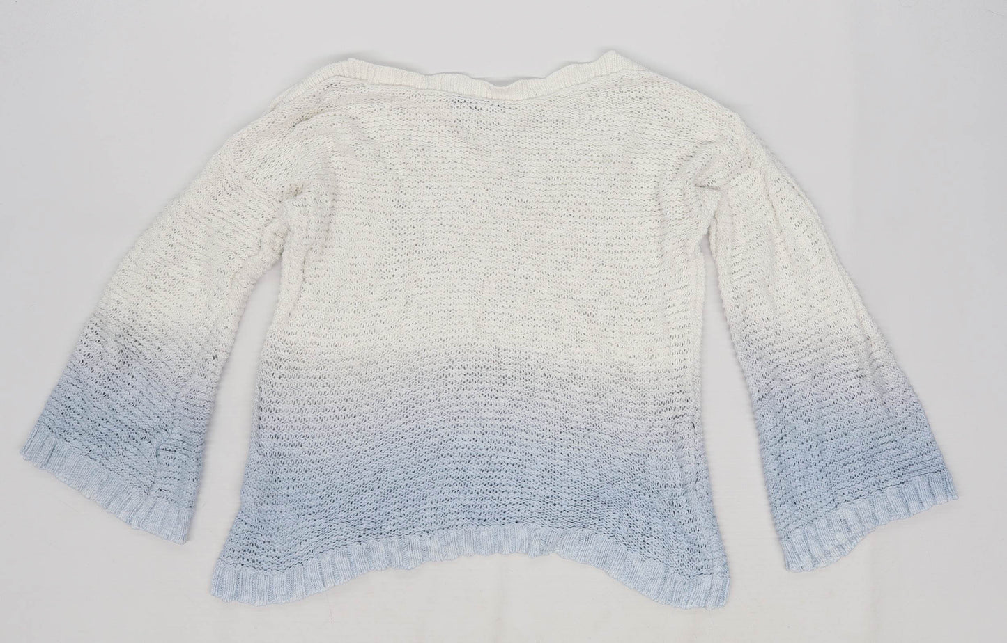 EDC Womens Size S Cotton White Ombre Jumper (Regular)