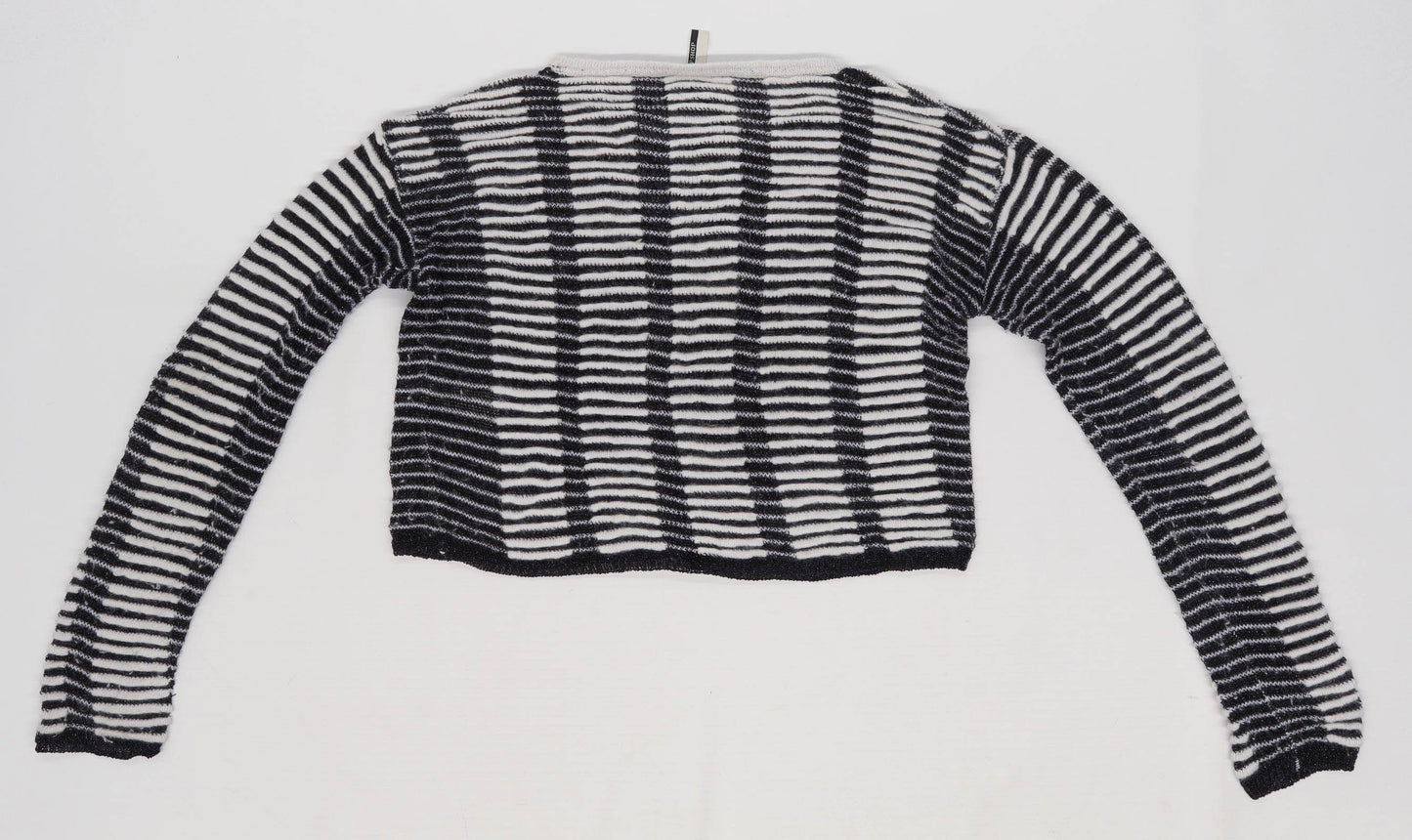 Topshop Womens Size 8 Cream Metallic Jumper (Regular)