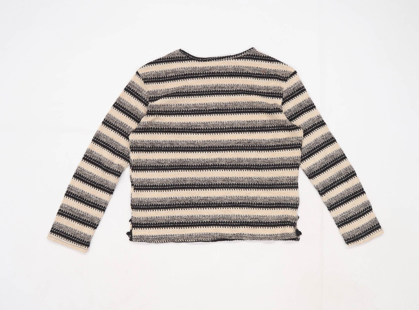 Oasis Womens Size XS Striped Beige Jumper (Regular)